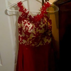 red dress dont really know where I got it:( <3